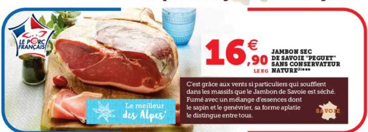 jambon sec de savoie "peguet" sans conservateur nature