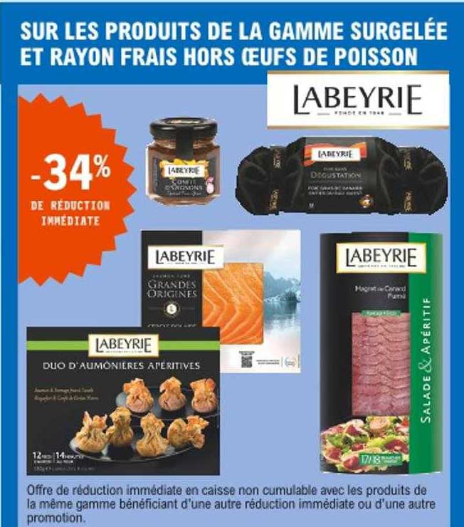 la gamme surgelée et rayon frais hors oeufs de poisson labeyrie