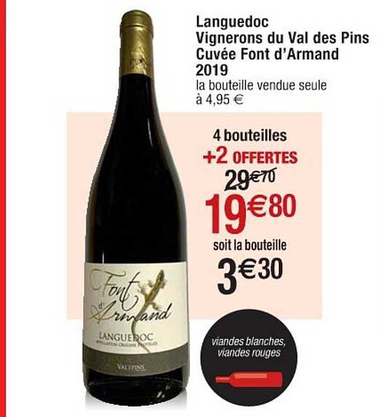 languedoc vignerons du val des pins cuvée font d'armand 2019