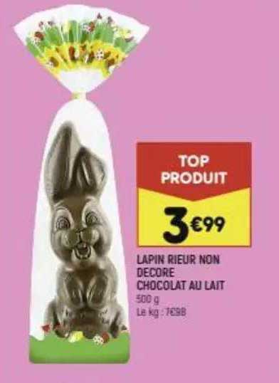 lapin rieur non décoré chocolat au lait