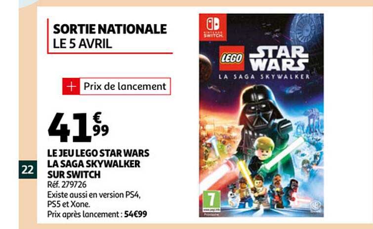 le jeu lego star wars la saga skywalker sur switch