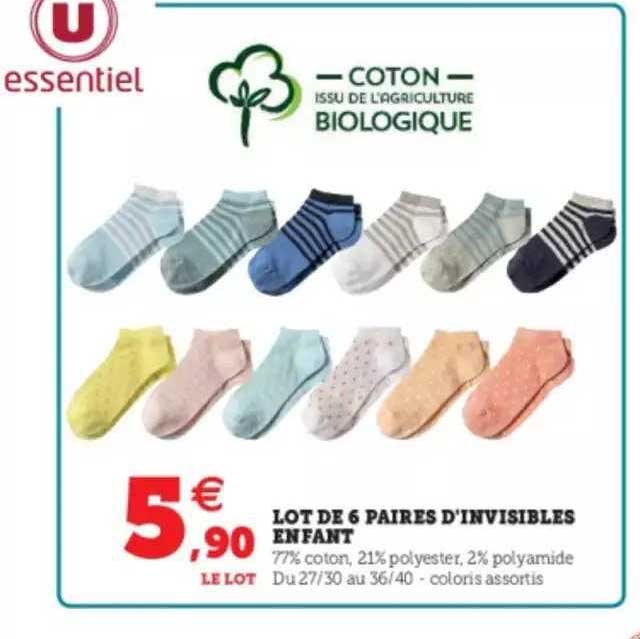 lot de 6 paires d'invisibles enfant