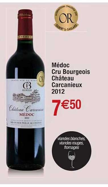Médoc Cru Bourgeois Château Carcanieux 2012
