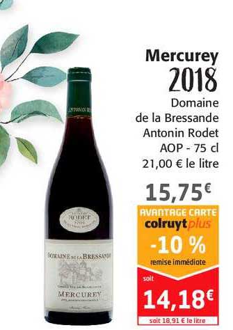 mercurey 2018 domaine de la bressande antonin rodet