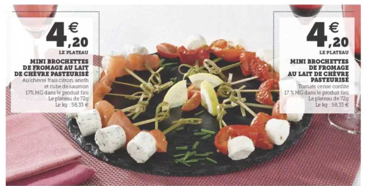 Mini Brochettes De Fromage Au Lait De Chèvre Pasteurisé, Mini Brochettes De Fromage Au Lait De Chèvre Pasteurisé