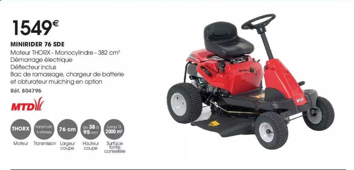 minirider 76 sde mtd