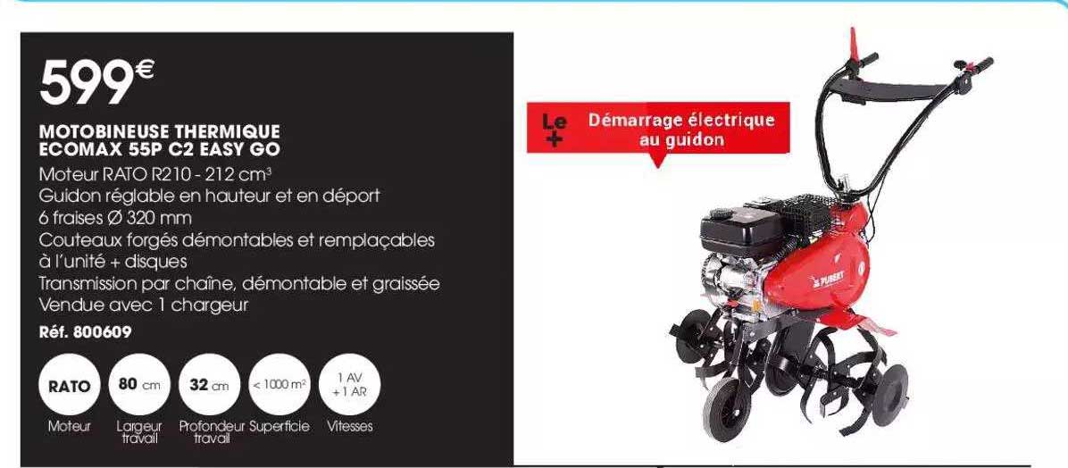 motobineuse thermique ecomax 55p c2 easy go