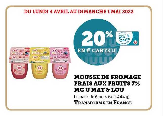mousse de fromage frais aux frutis 7% mg u mat & lou