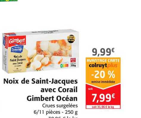 Noix De Saint-jacques Avec Corail Gimbert Océan