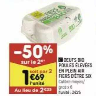 oeufs bio poules élevées en plein air fiers d'être six