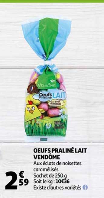 oeufs praliné lait vendôme