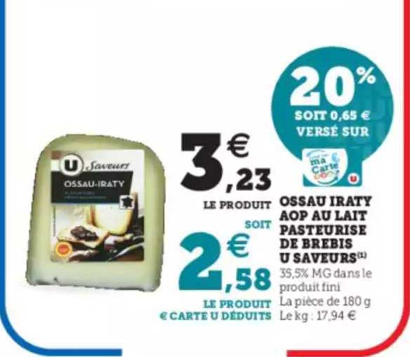 ossau iraty aop au lait pasteurisé de brebis u saveurs