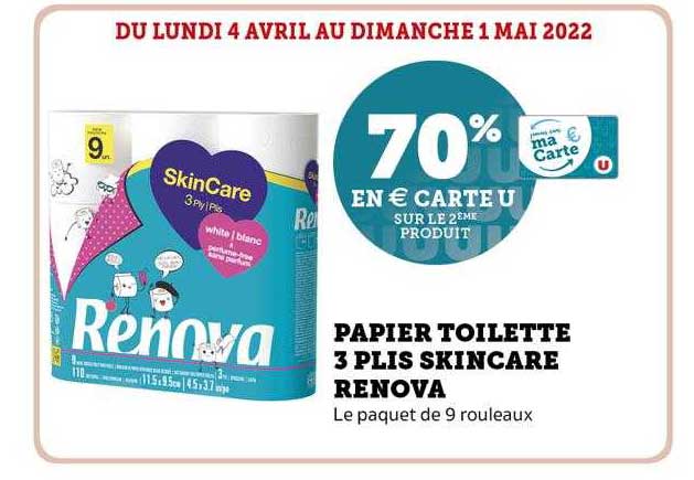 papier toilette 3 plis skincare renova