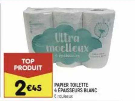 papier toilette 4 épaisseurs blanc
