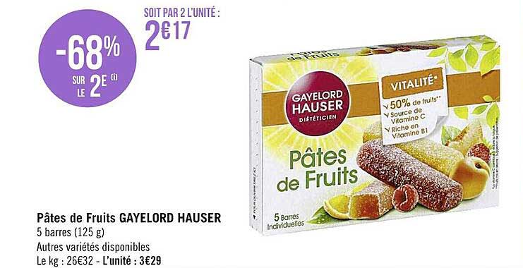 pâtes de fruits gayelord hauser