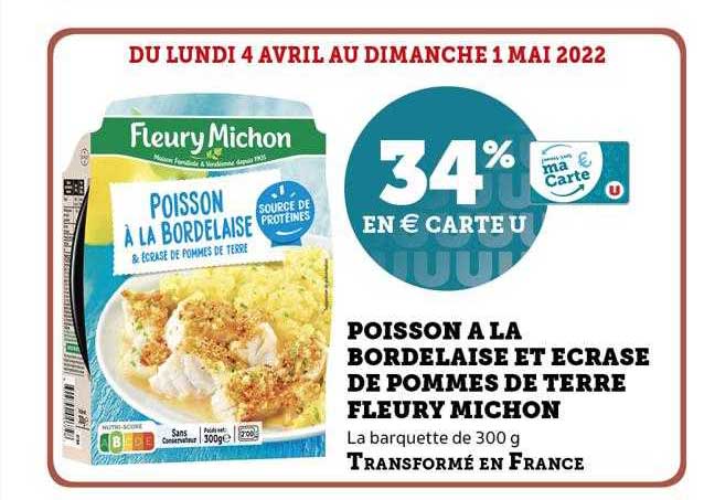 poisson à la bordelaise et écrasé de pommes de terre fleury michon