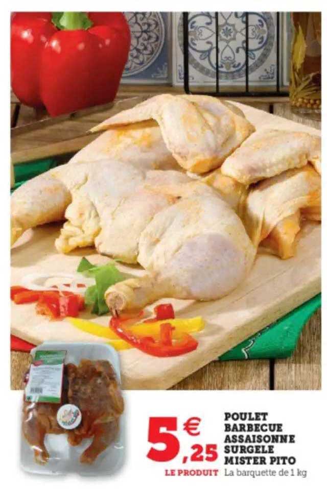 poulet barbecue assaisonné surgelé mister pito