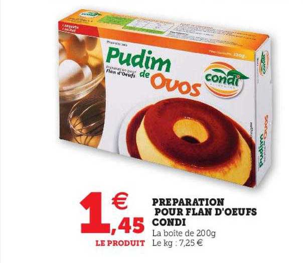préparation pour flan d'oeufs condi