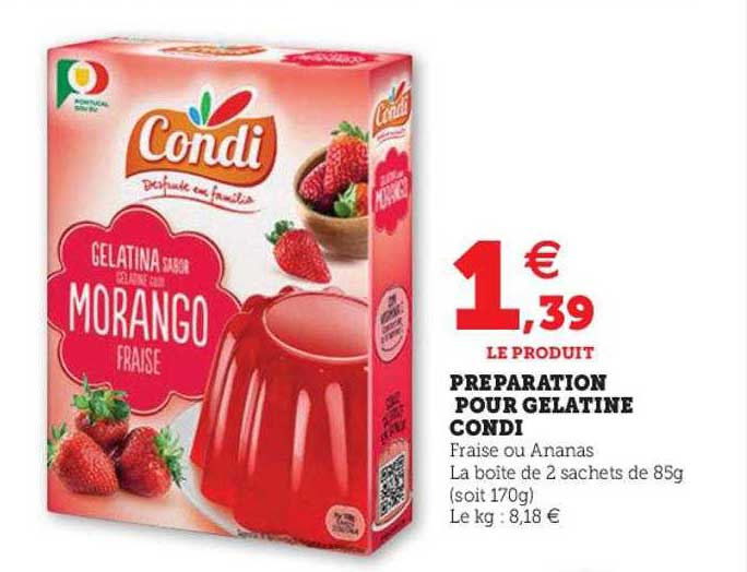préparation pour gélatine condi