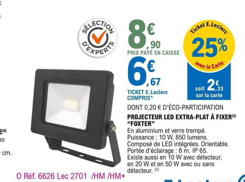 projecteur led extra-plat à fixer "foxter"