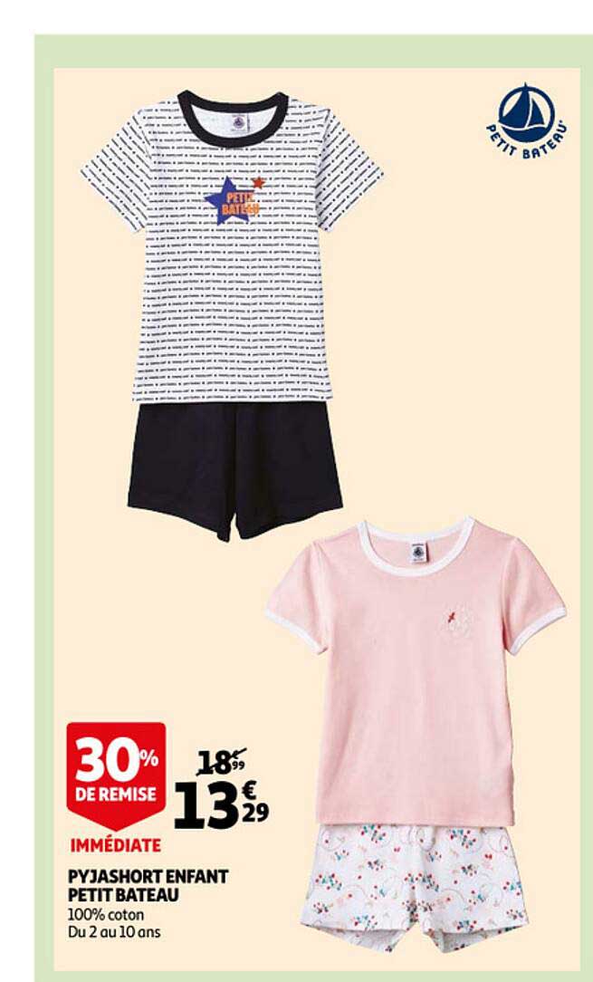 pyjashort enfant petit bateau