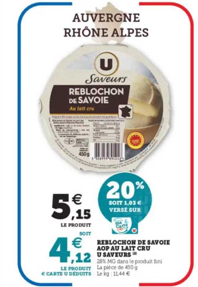 Reblochon De Savoie Aop Au Lait Cru U Saveurs