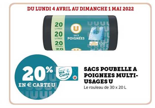 sacs poubelle à poignées multi-usages u