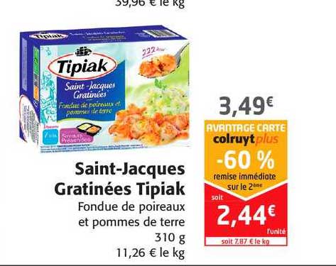 saint-jacques gratinées tipiak