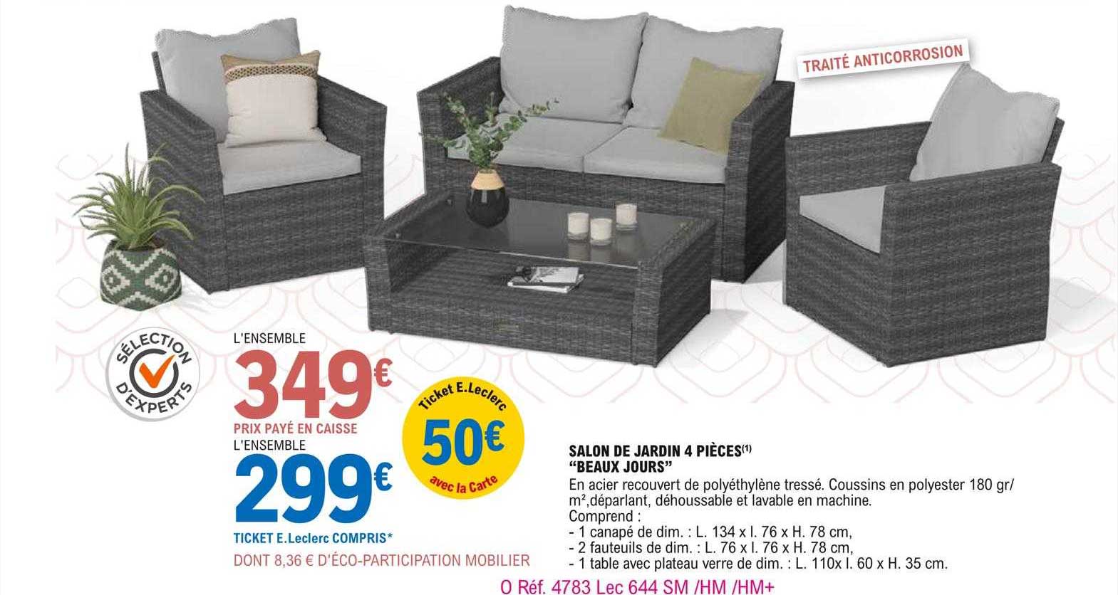salon de jardin 4 pièces "beaux jours"