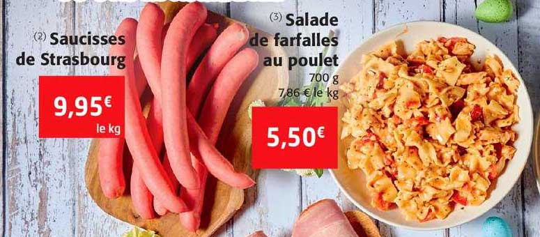 Saucisses De Strasbourg, Salade De Farfalles Au Poulet