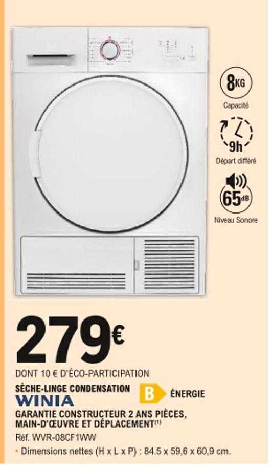 sèche-linge condensation winia