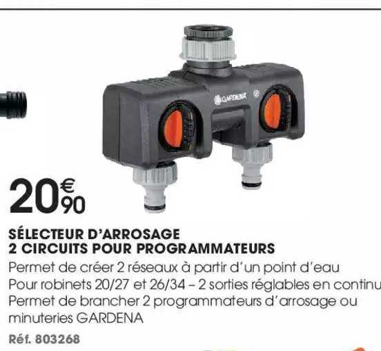 sélecteur d'arrosage 2 circuits pour programmateurs