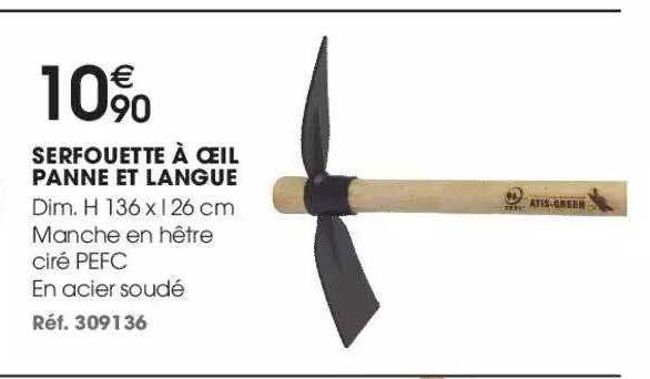 serfouette à œil panne et langue