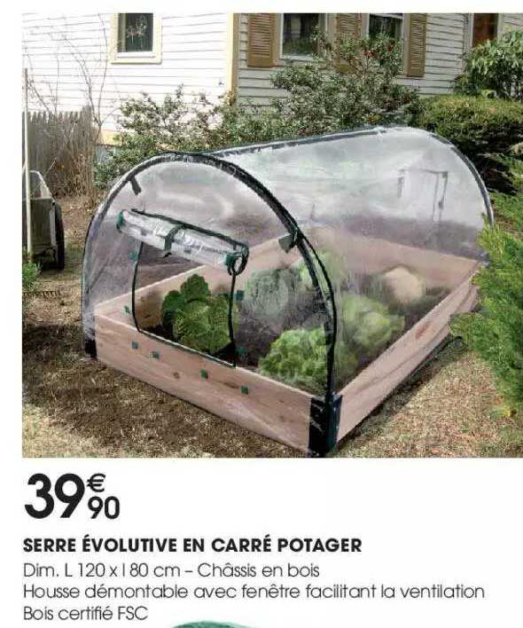 serre évolutive en carré potager