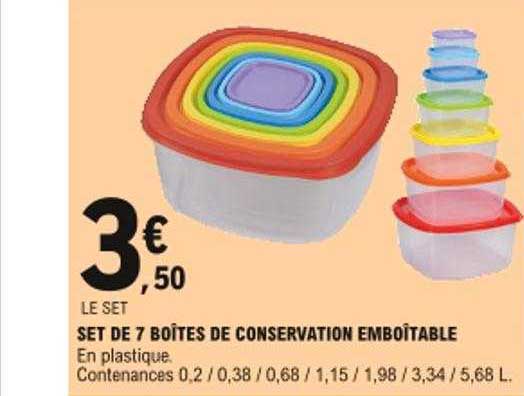 Set De 7 Boîtes De Conservation Emboîtable