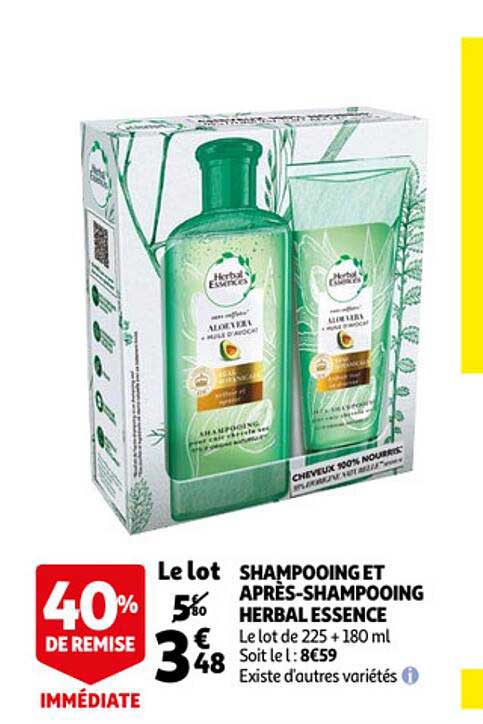 shampooing et après-shampooing herbal essence
