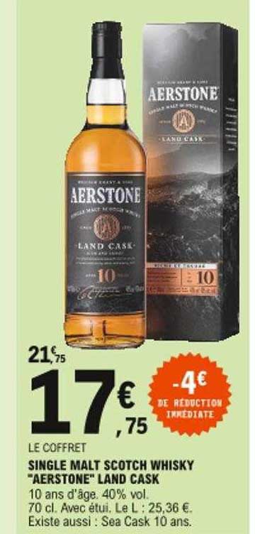 single malt scotch whisky "aerstone" land cask