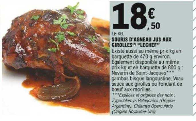 Souris D'argneau Jus Aux Girolles "lechef"