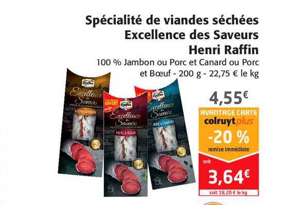 spécialité de viandes séchées excellence des saveurs henri raffin