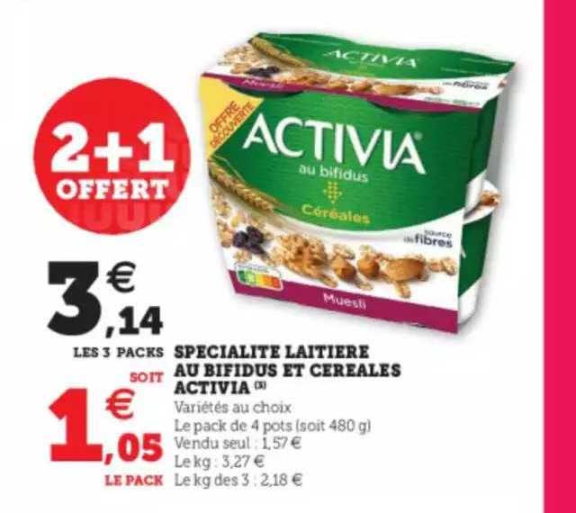 Spécialité Laitière Au Bifidus Et Céréales Activia