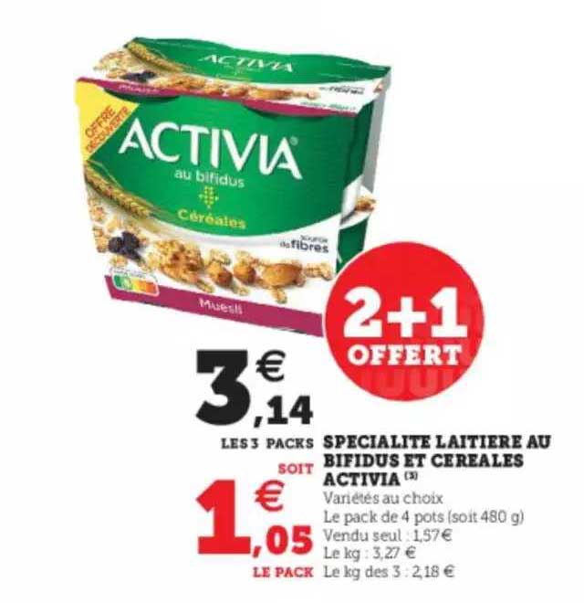 Spécialité Laitière Au Bifidus Et Céréales Activia