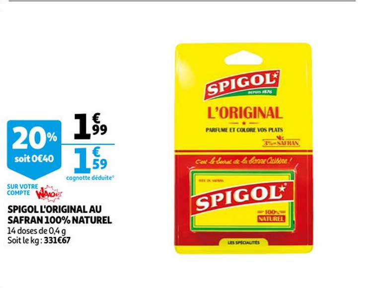 spigol l'original au safran 100% naturel