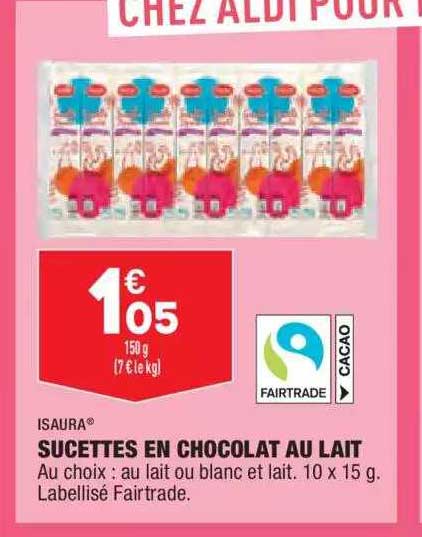 sucettes en chocolat au lait isaura