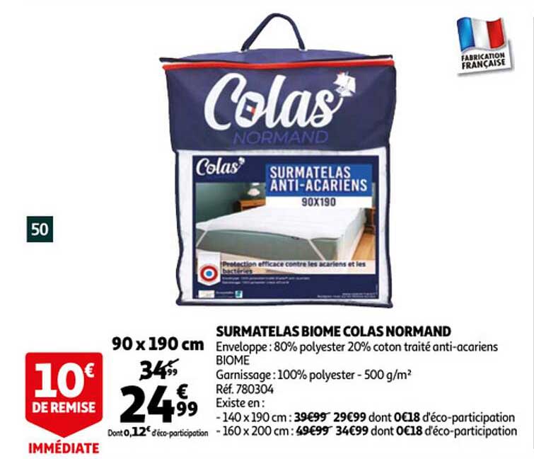 surmatelas biome colas normand