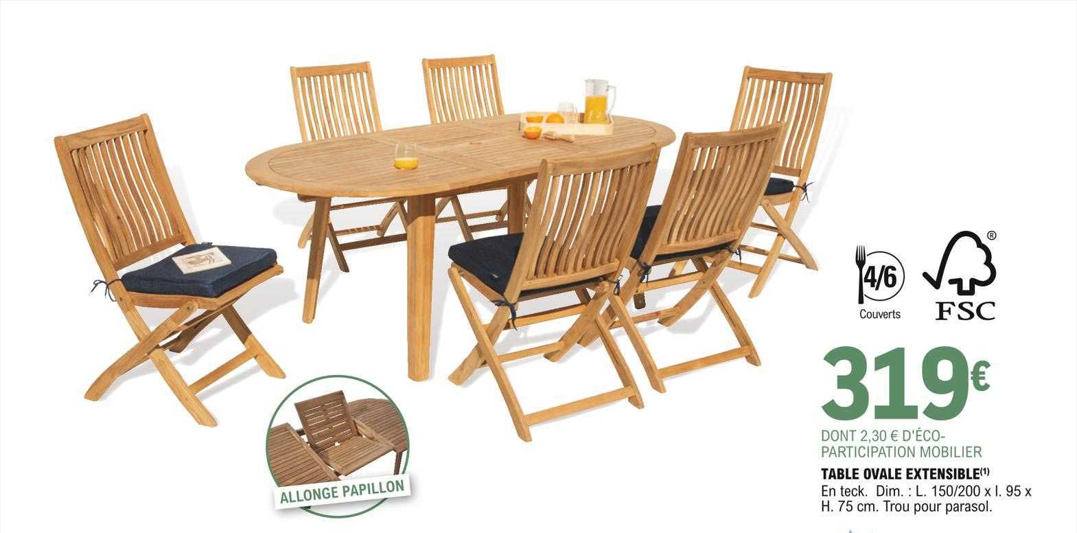 Table Ovale Extensible