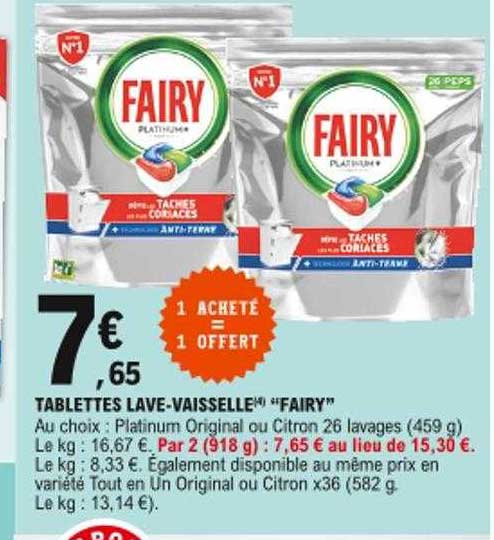 tablettes lave-vaisselle "fairy"