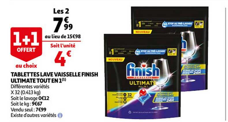 tablettes lave vaisselle finish ultimate tout en 1