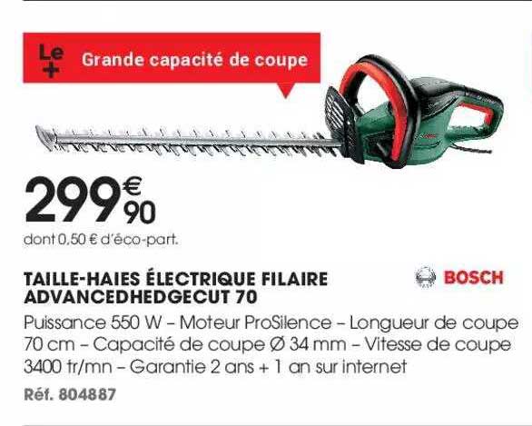 taille-haies électrique filaire advancedhedgecut 70 bosch