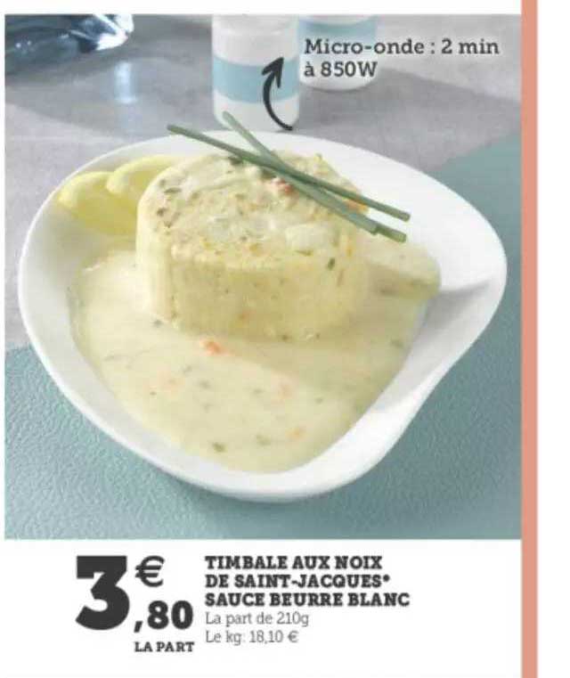 timbale aux noix de saint-jacques sauce beurre blanc