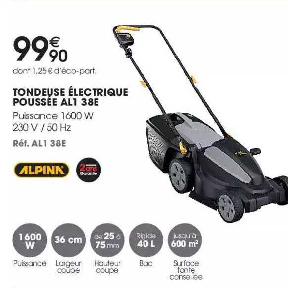 tondeuse électrique poussée al1 38e alpina